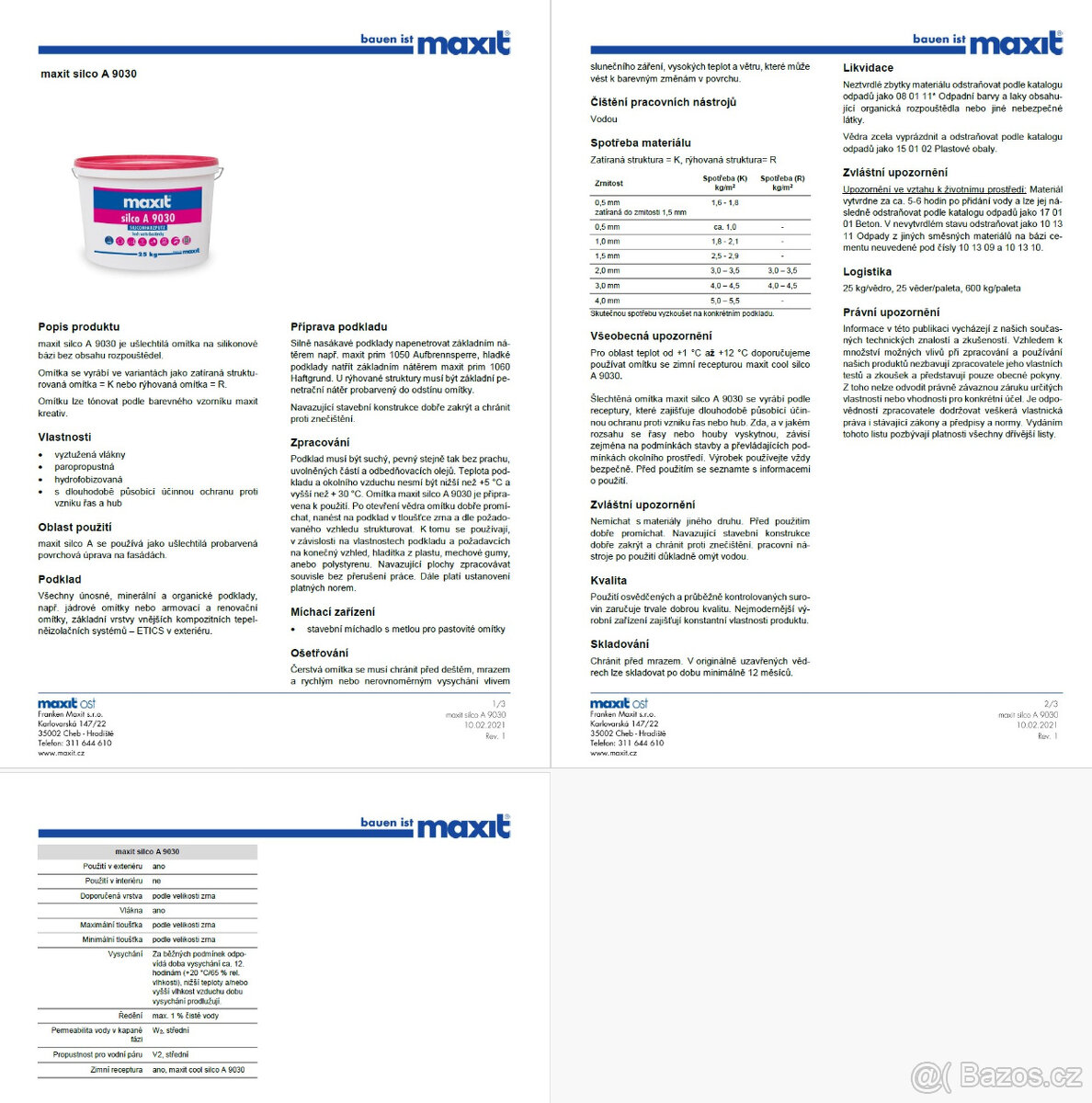 Maxit silco A9030 silikonová omítka odstín muskat5580 - 12
