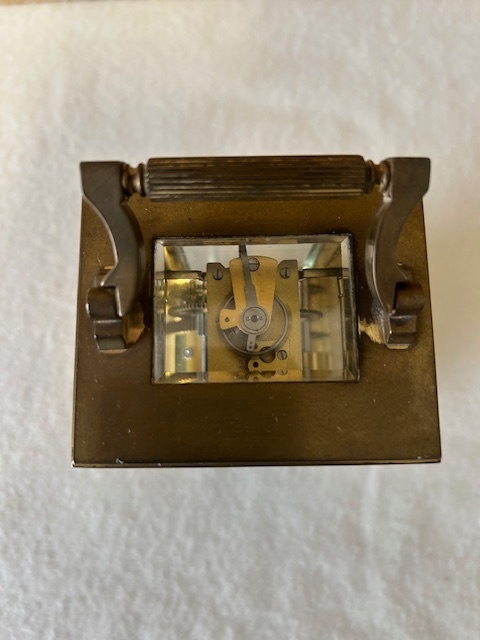 Mosazný starožitný budík - originál. - 12