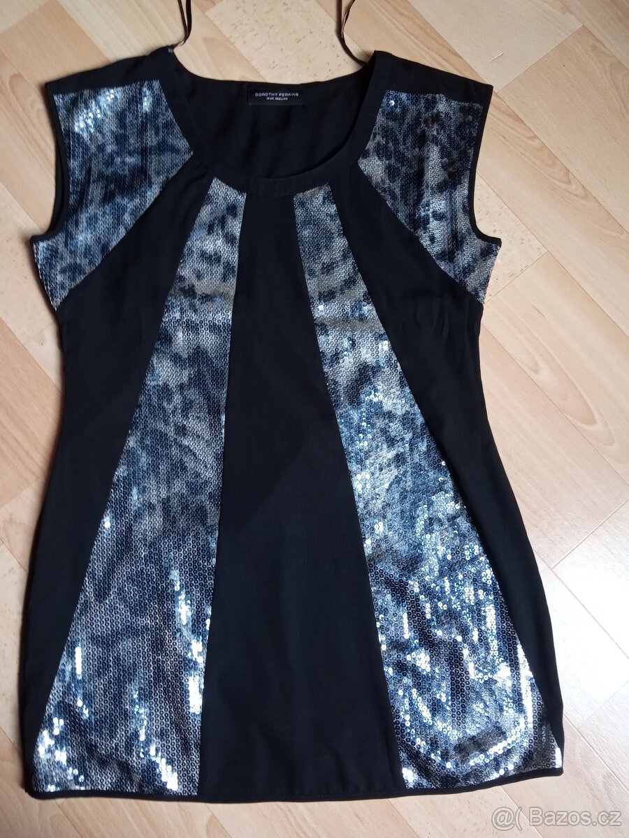 Letní, společenské, lněné, elastické, flitrové-vel. S, M - 12