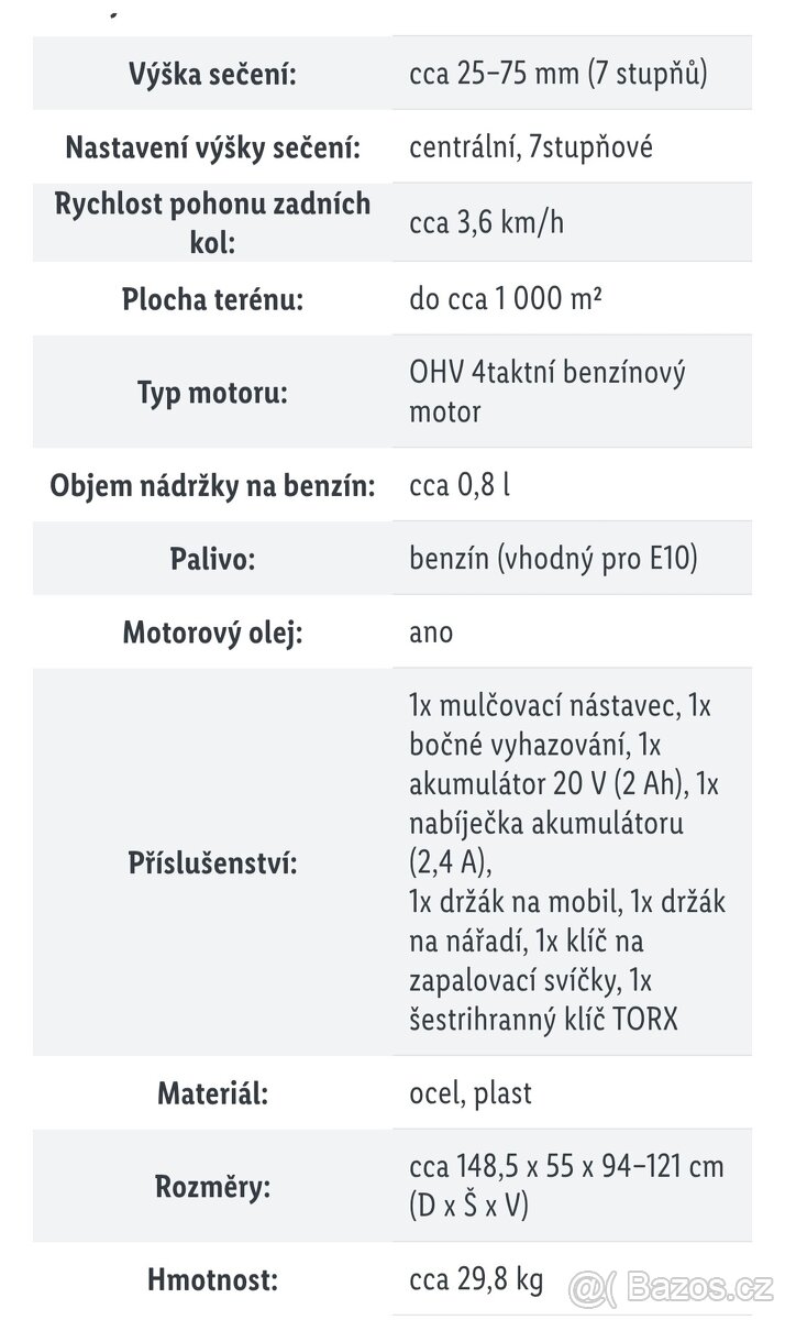 Benzínová sekačka peformance,elektrické startování - 12