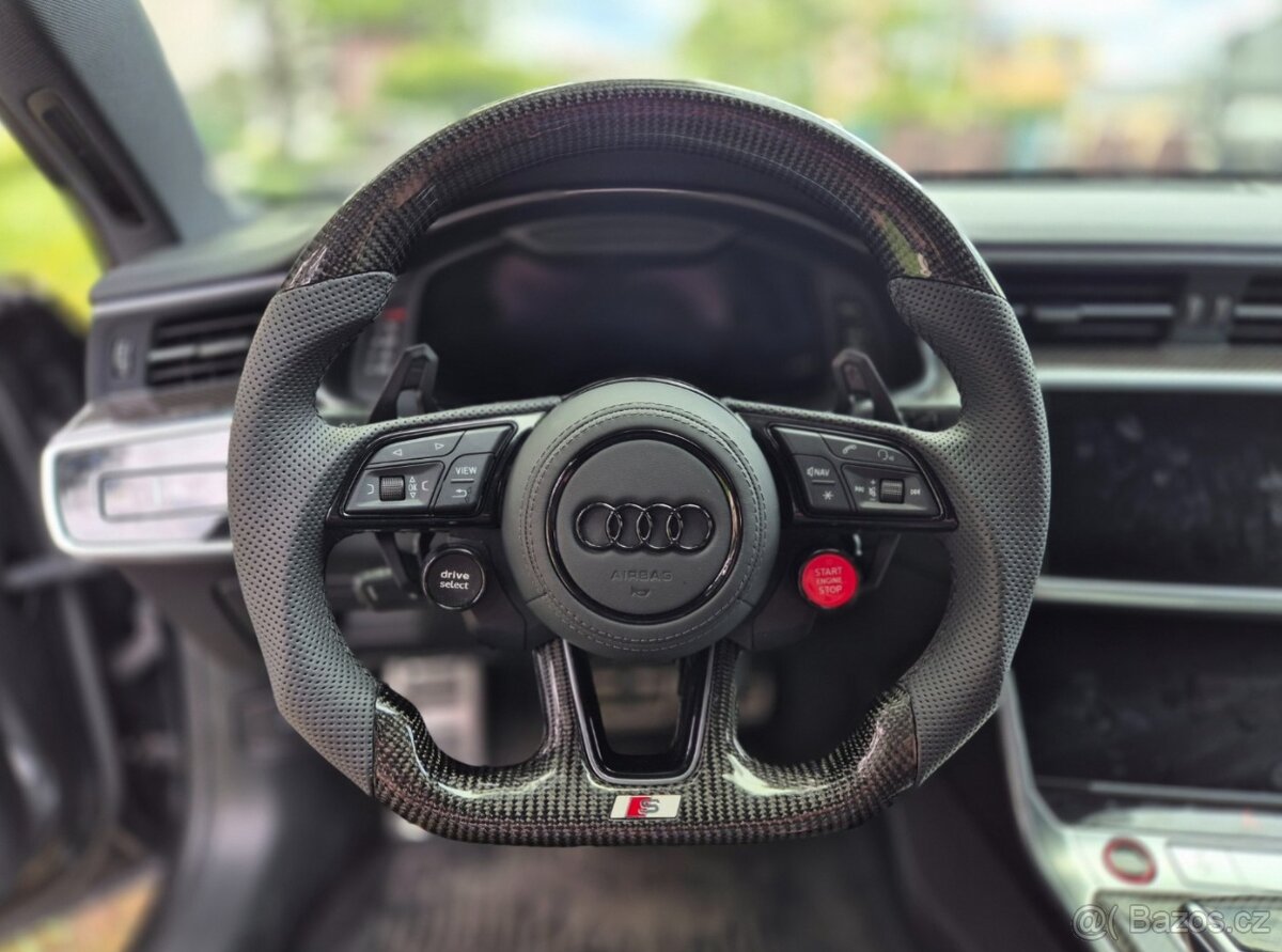 KARBONOVY VOLANT AUDI so ŠTART/STOP DRIVE SELECT - 12