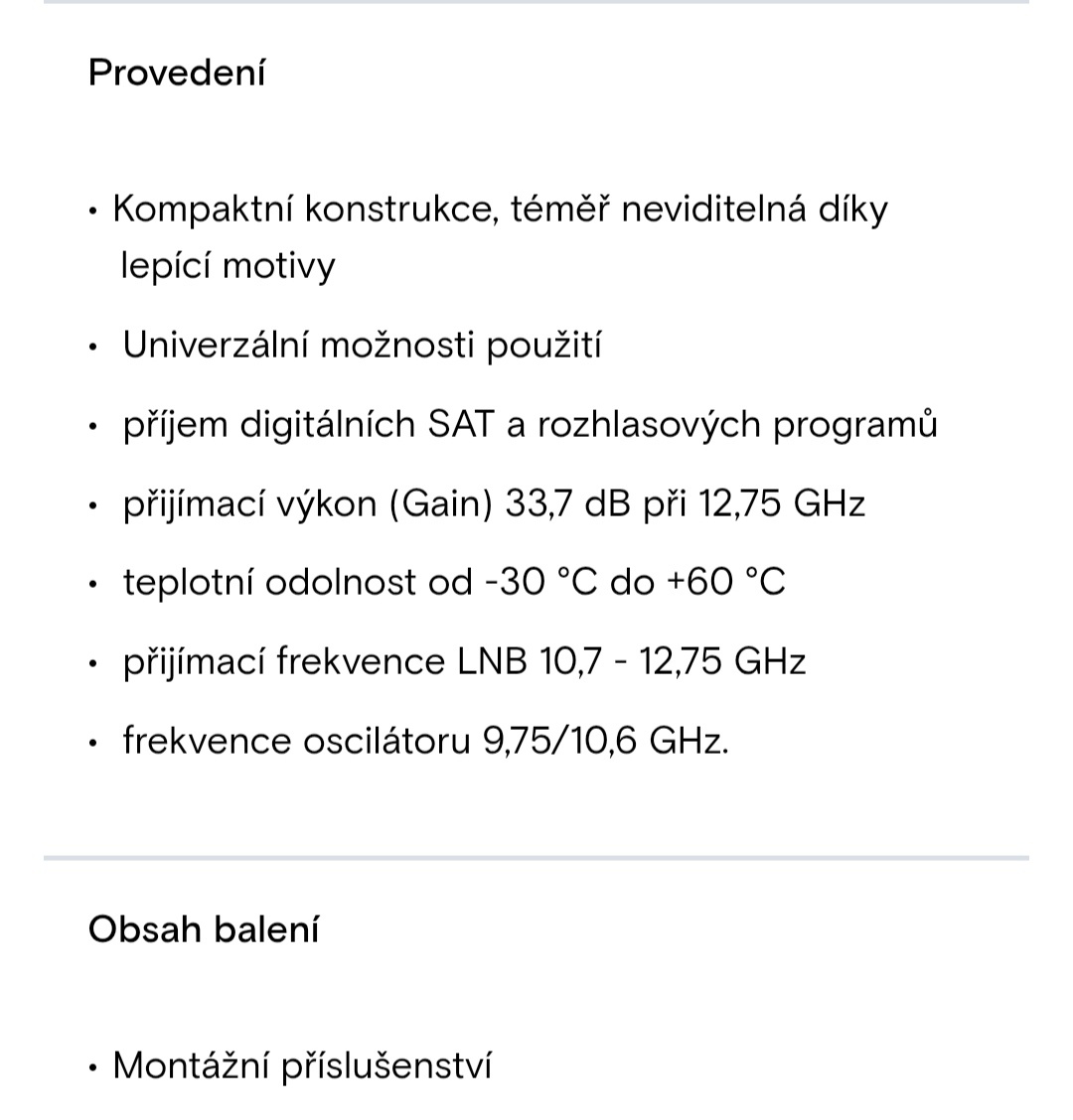 Satelitní anténa SELFSAT - H30D - 12