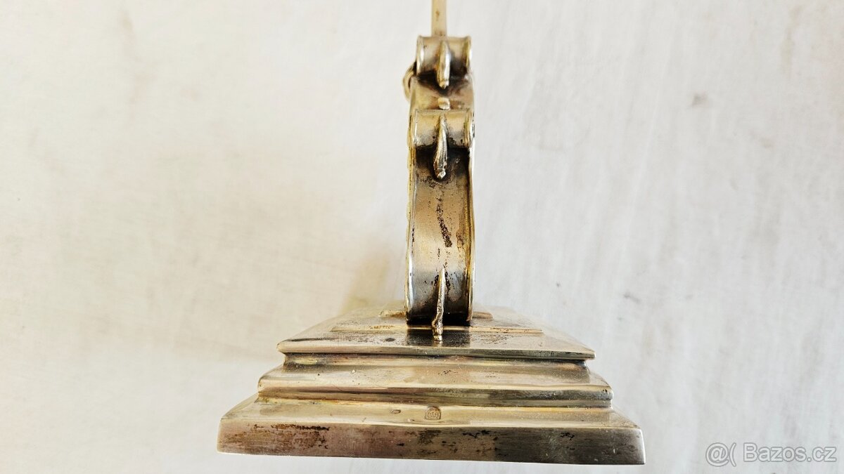 Ag stříbro stolní krucifix loťák rok 1864 biedermeier styl - 12