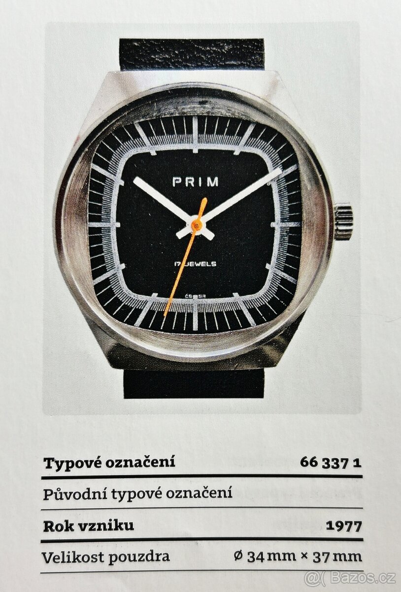 Československé mechanické vintage retro hodinky PRIM Malé Te - 12
