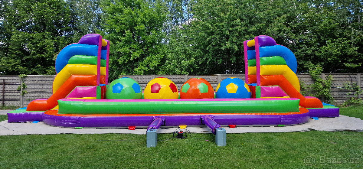 Nafukovací překážková dráha koule BigBallers Wipeout skákací - 12