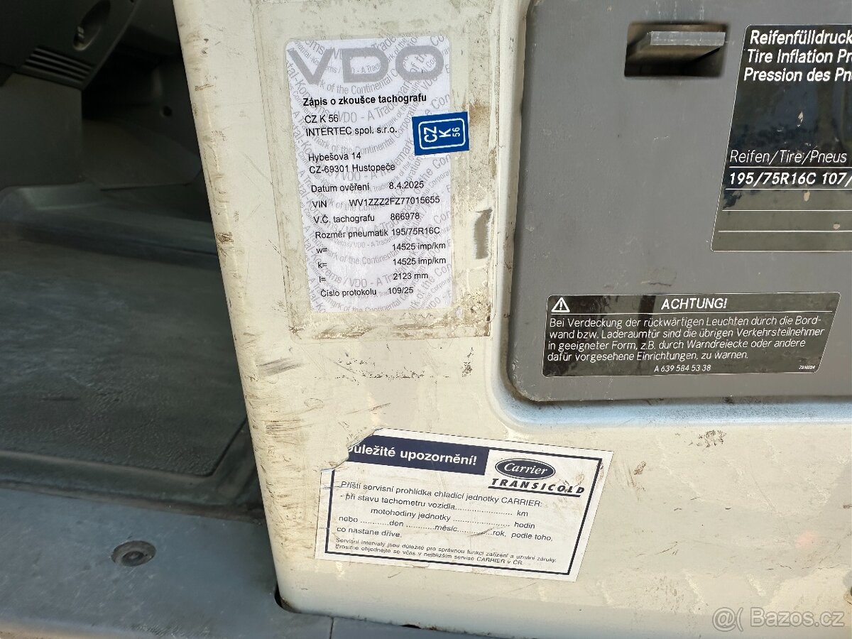 Volkswagen Crafter 2,5 TDi 100kw, ČR,1.maj., chlaďák, 5 tun - 12