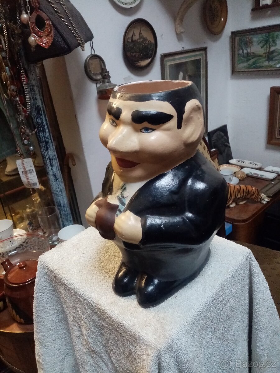 Starožitný keramický glazurovaný džbán - 12