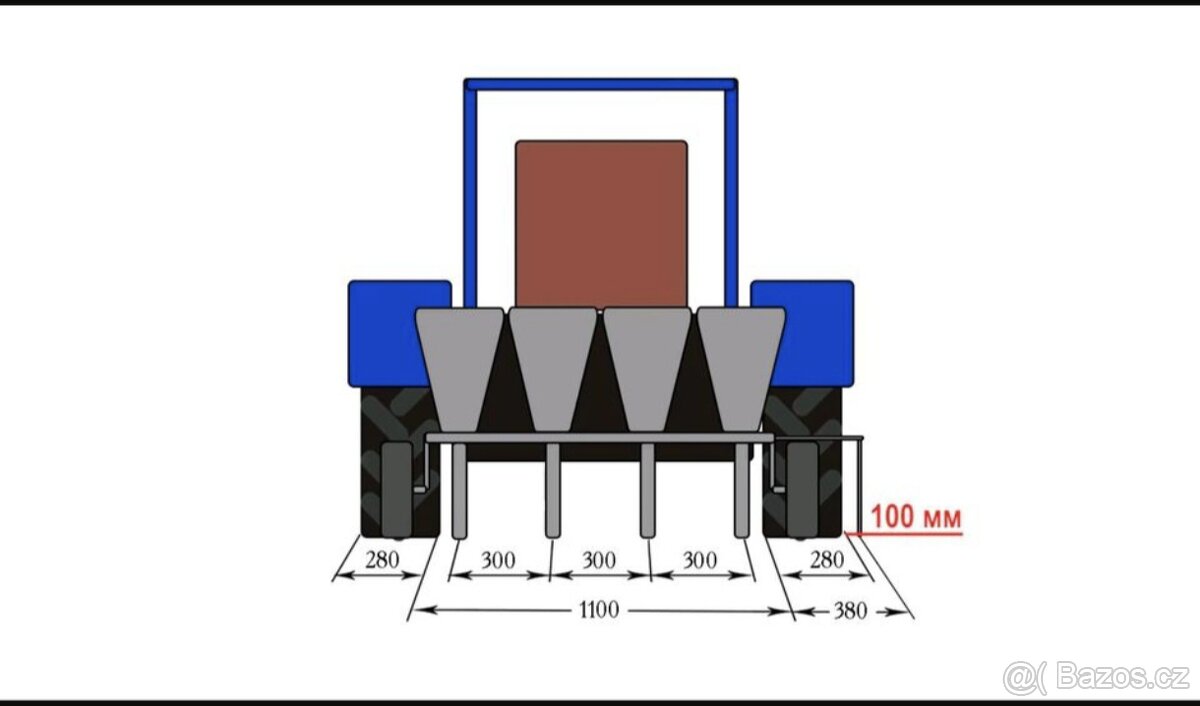 6řadý secí stroj na cibuli a česnek pro malý traktor - 12