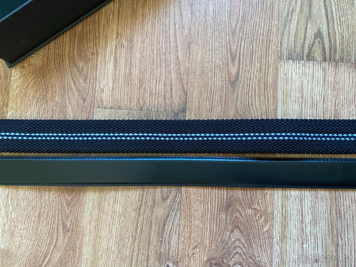 Nový dárkový set opasků BANDI - černý kožený, pružný černý - 12