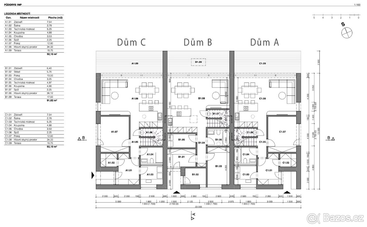 Rodinný dům (B) 5+kk, 165 m², terasa 19 m², zahrada 70 m², 3 - 12