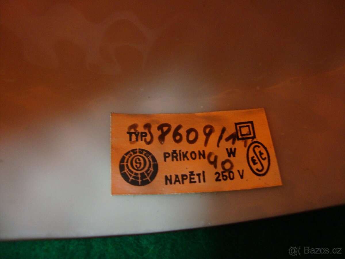Retro lampa lampička Opálové sklo skleněná funkční top stav - 12