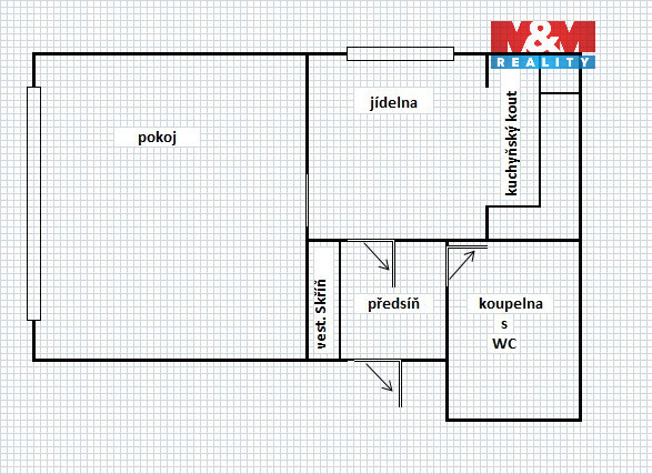 Pronájem bytu 1+1, 45 m², Hradec Králové, ul. Křivá - 12