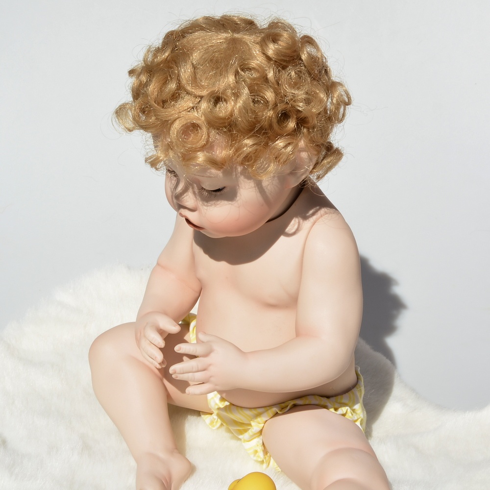 Porcelánová panenka +vanička +kachna +bublinky +kožíšek - 12