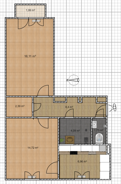 Pronájem bytu 2+1,56 m2, Vsetín Rybníky - 12
