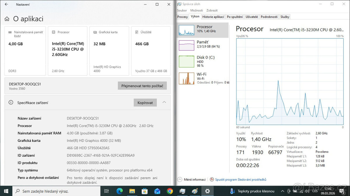notebook Dell Vostro 3560 s novým Windows 10 - 12