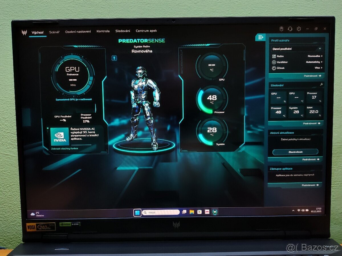 Obří 18 Predator Neo,i9-14th,4070-140w-RTX,32gb,QHD,-NOVÝ - 12