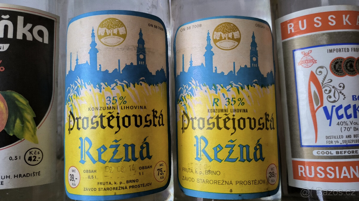 Alkohol - vodka, griotte, myslivec, žitná, režná, gin - 12