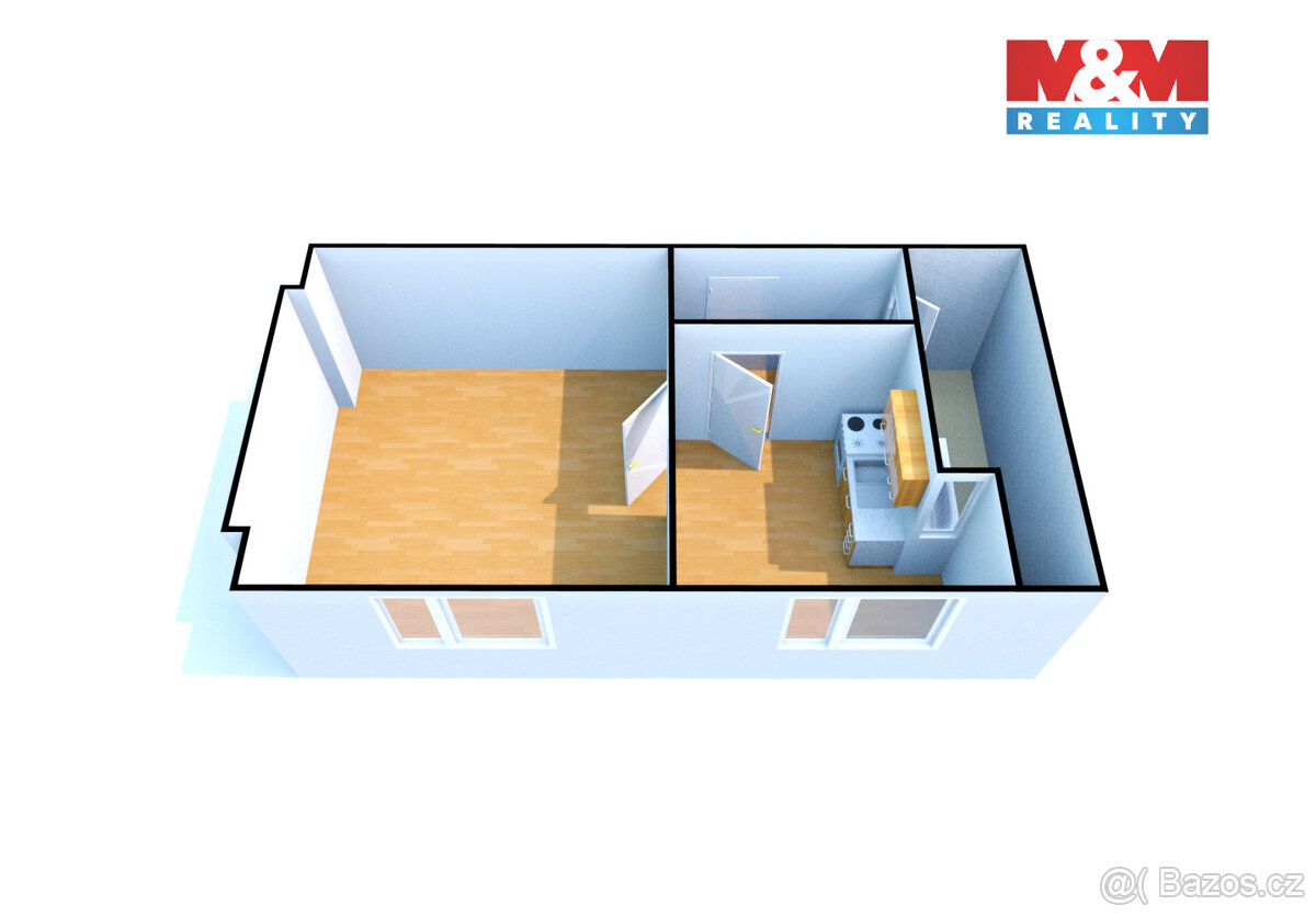 Pronájem bytu 1+1, 38 m², Děčín, ul. Teplická - 12