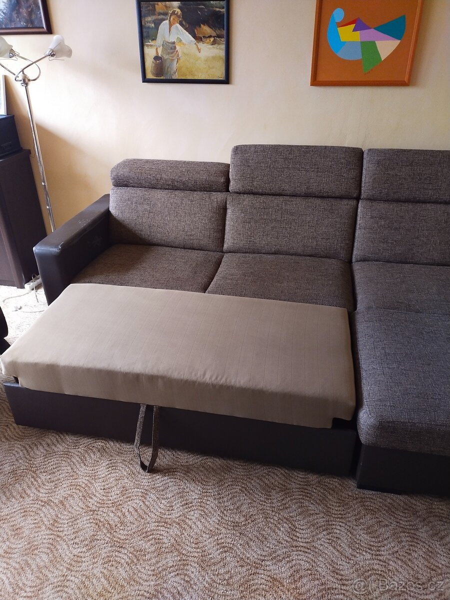 Rohová sedačka rozkládací + křeslo - 12