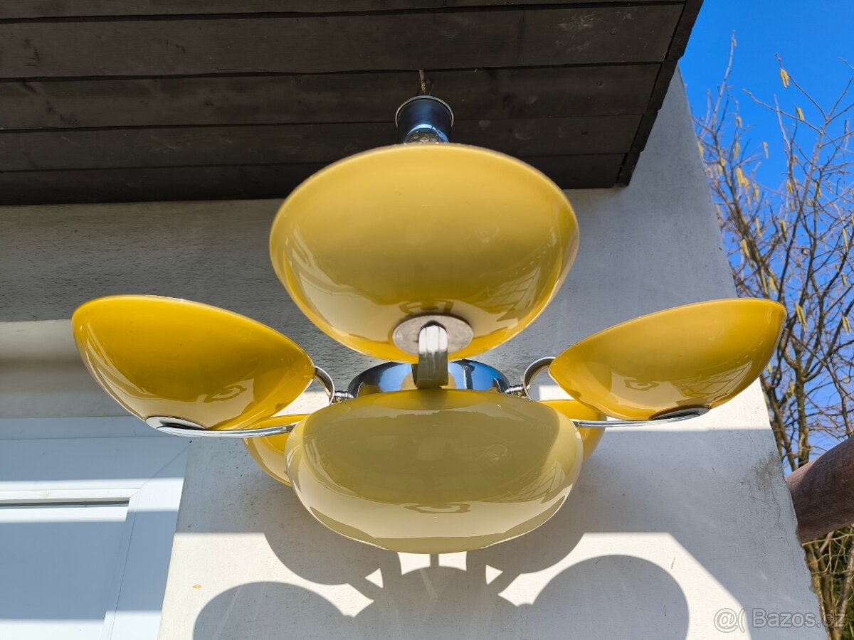 Funkcionalistický Art Deco chromový lustr - 12