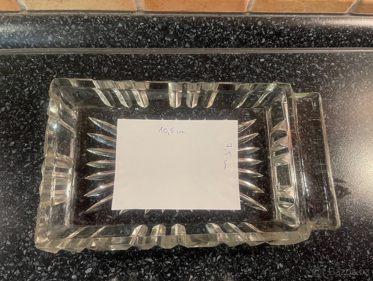 Starožitná skleněná dóza na máslo nebo dortík kremrolky atd. - 12