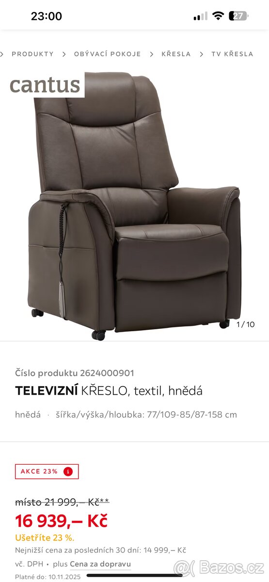 Televizní křeslo polohovatelné - 12