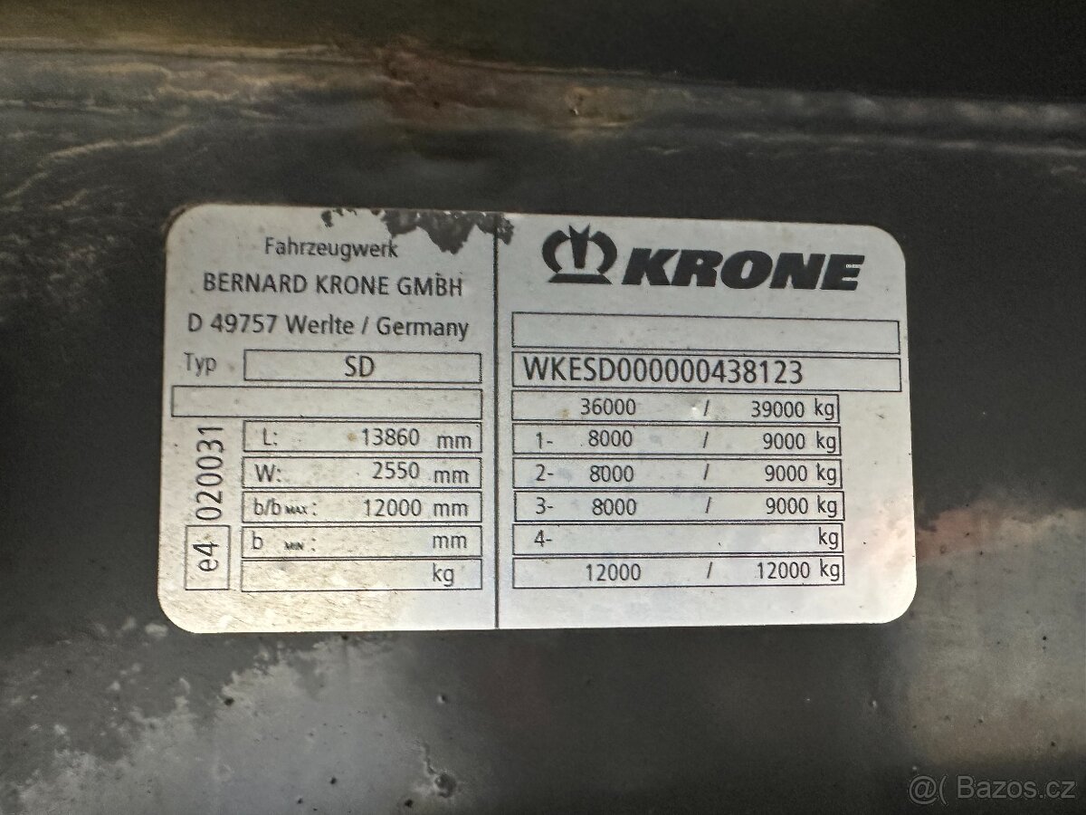 Krone SD ZVEDAČKA STANDART BPW - 12