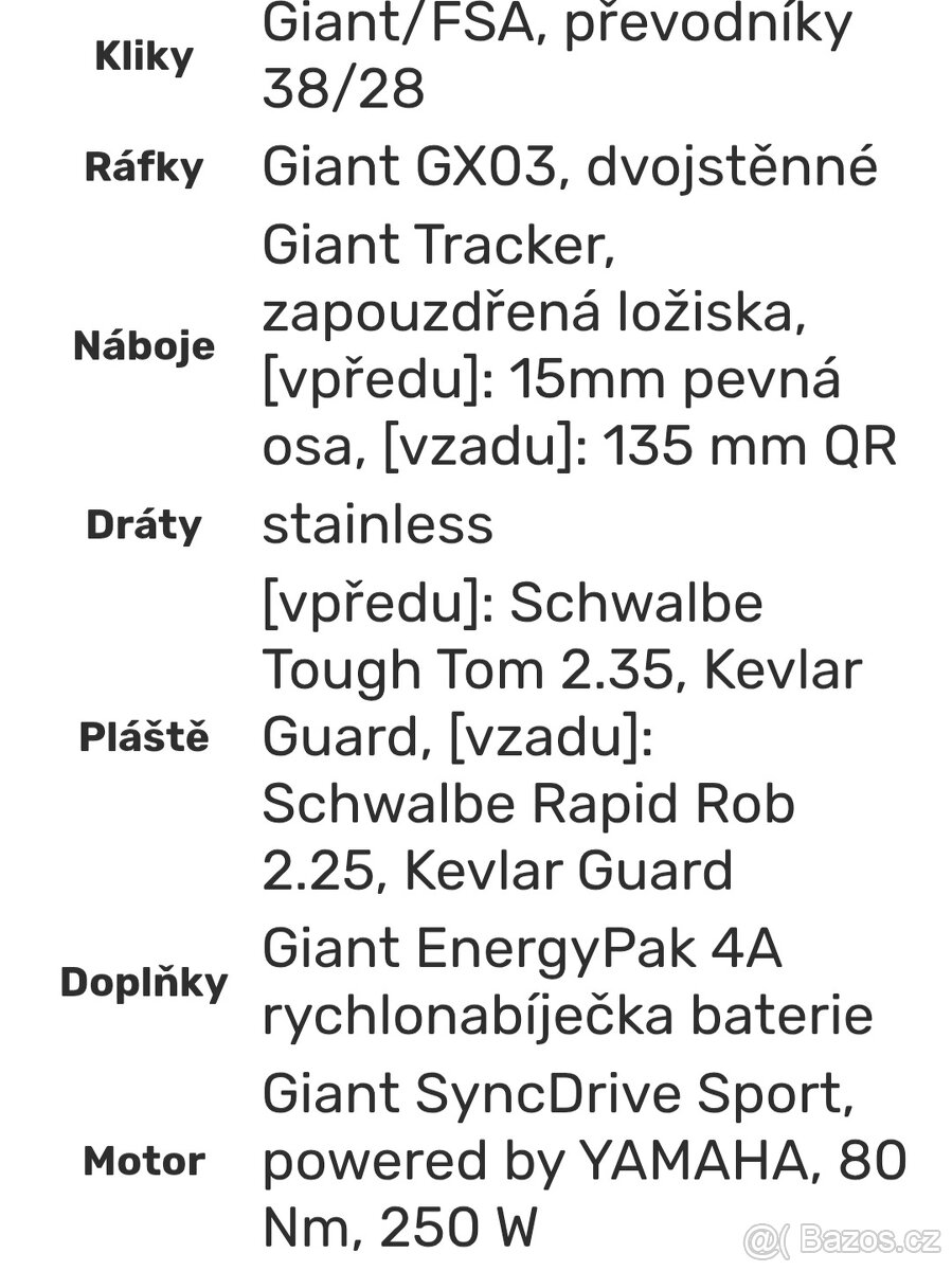 Elektrokolo Giant Dirt E, motor Yamaha - 12