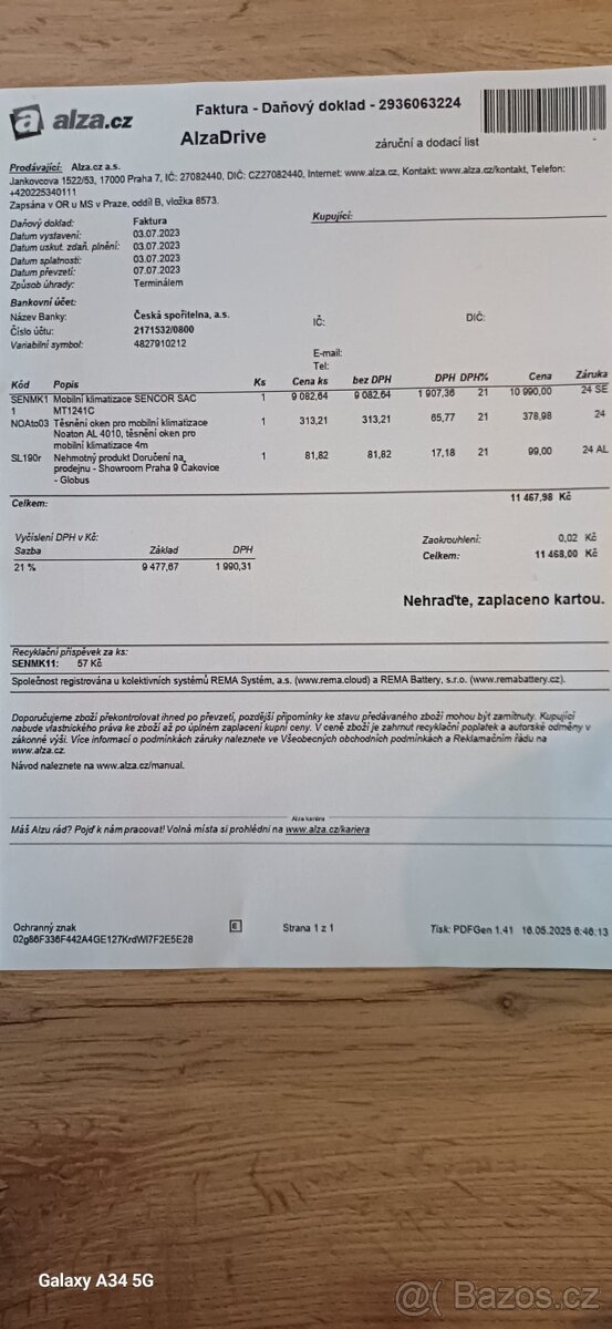 Mobilní klimatizace Sencor SAC MT1241C Wi-Fi - 12