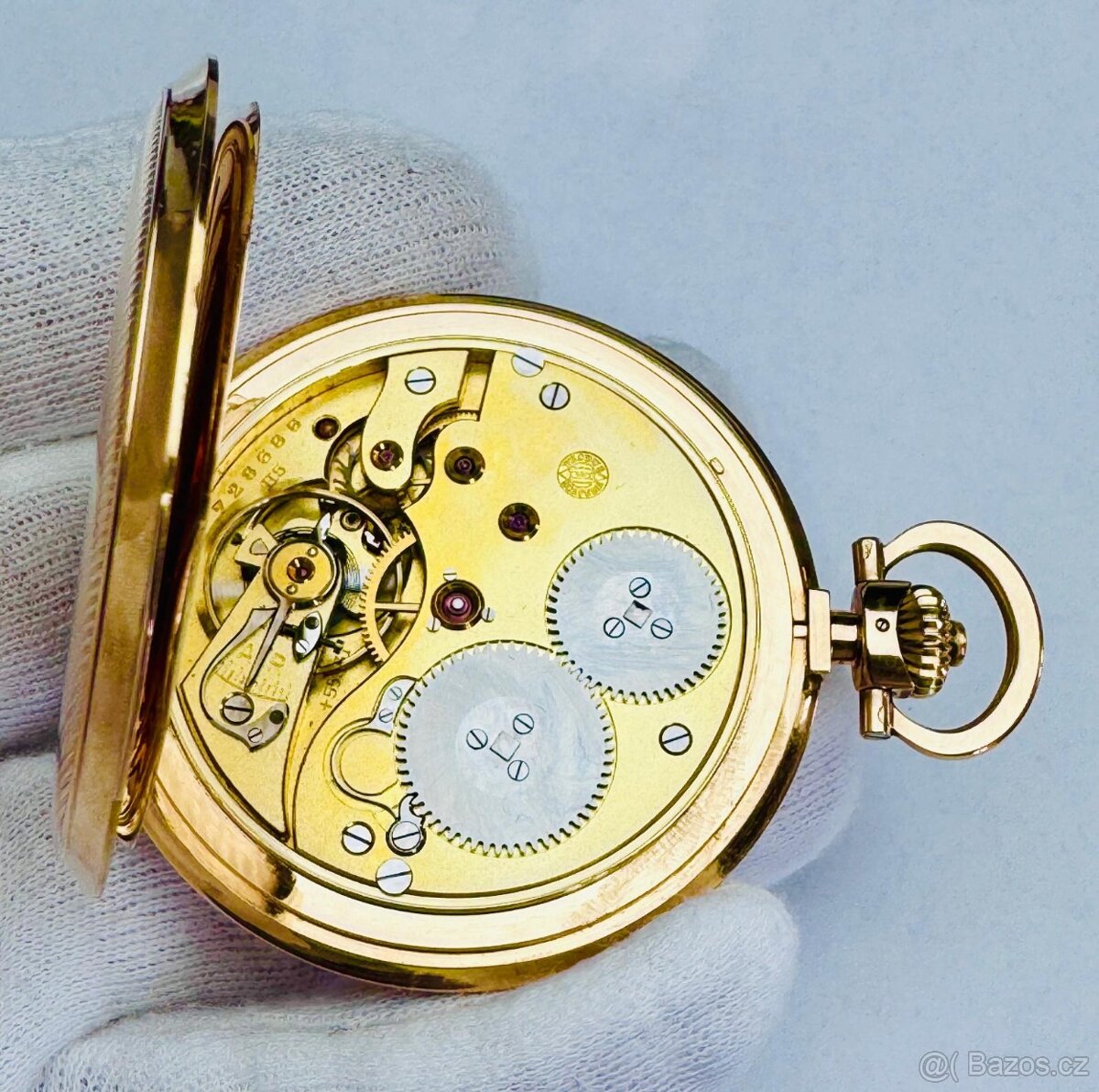 14K CELO ZLATÉ PÁNSKÉ KAPESNÍ HODINKY IWC SCHAFFHAUSEN S ETU - 12