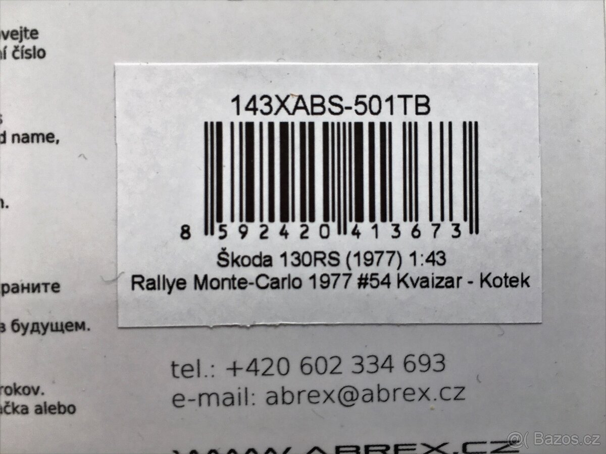 Model ŠKODA 130RS "RMC 1977" č 54 Abrex 1/43 - 12