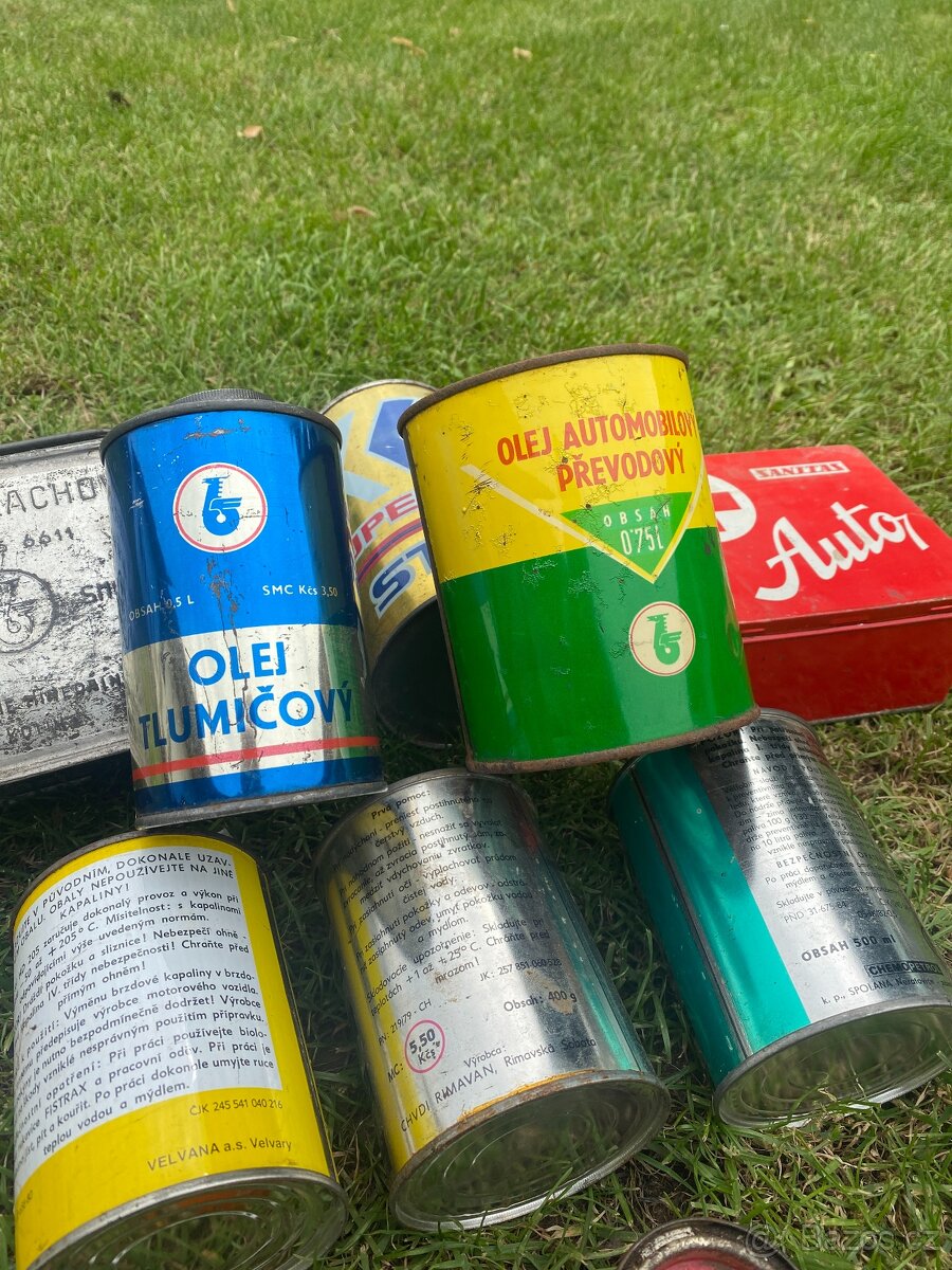 plechovka od oleje stará plechovka olej benzina retro moto - 12