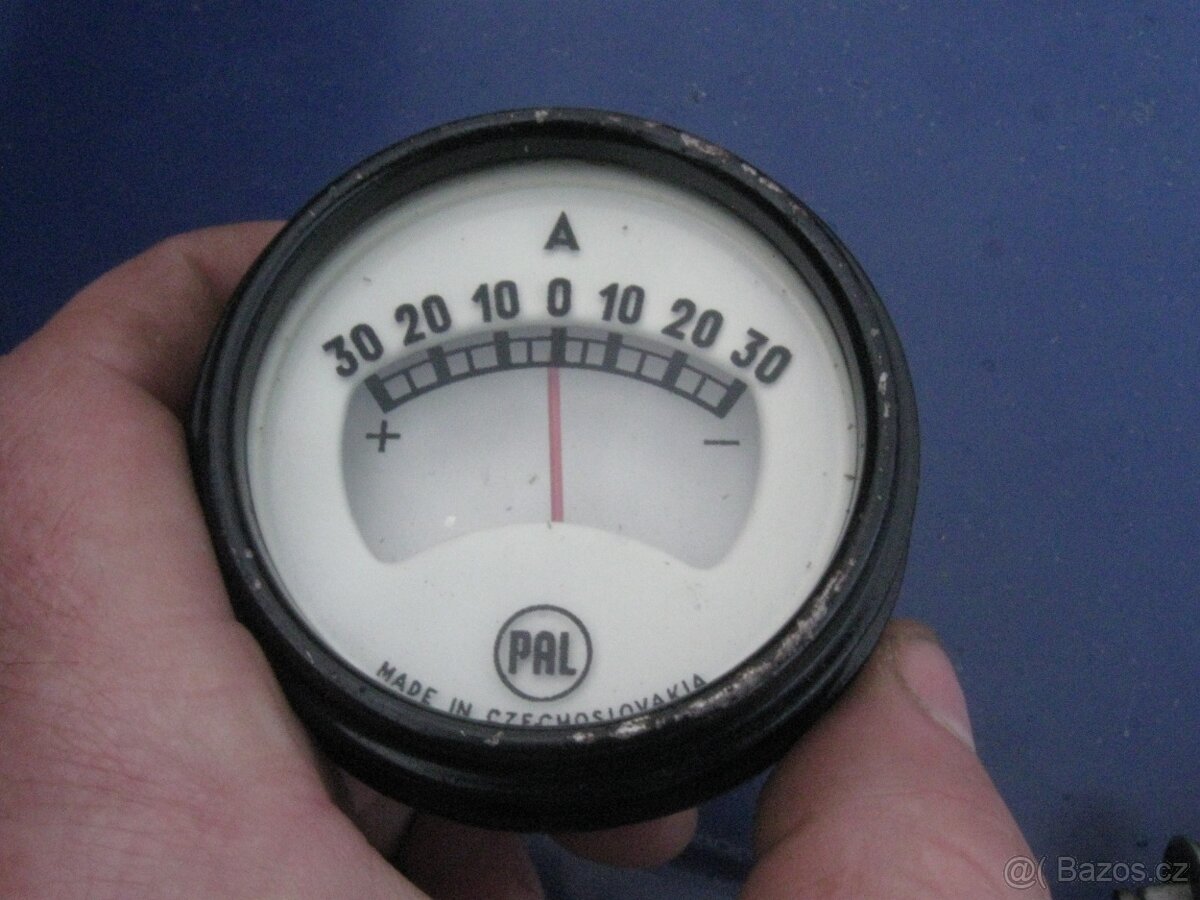 ZETOR 25 - Super 50 Tlakoměr 0-16kg/cm2 + ampermetr +/-30A - 12