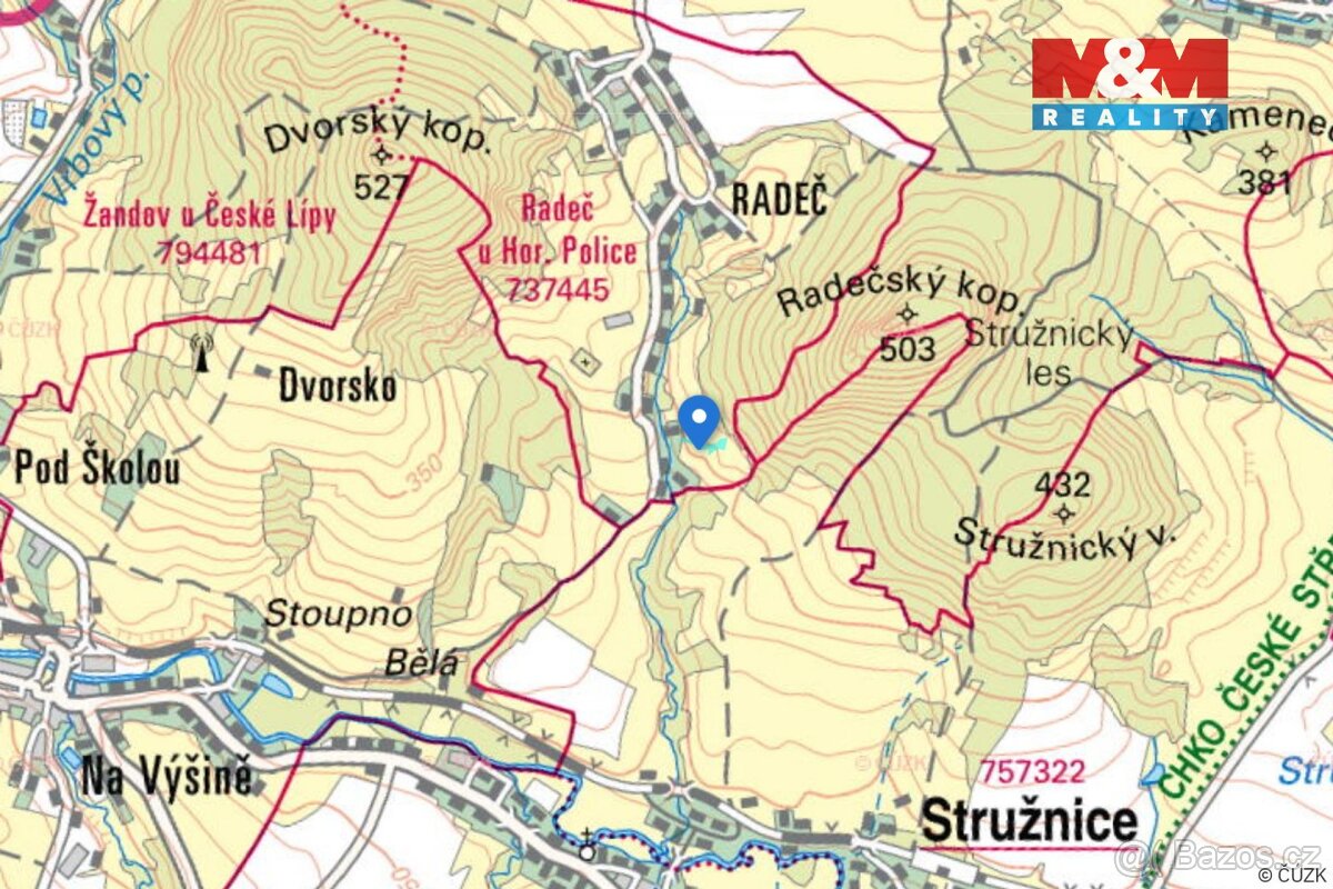 Prodej louky, 3251 m², Radeč u Horní Police, Žandov - 12