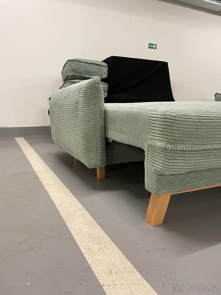 Manšestrová rozkládací pohovka 218 см - 12