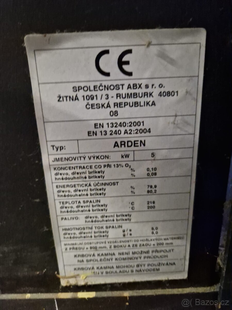 Krbová kamna ABX ARDEN + Kouřovod - 12