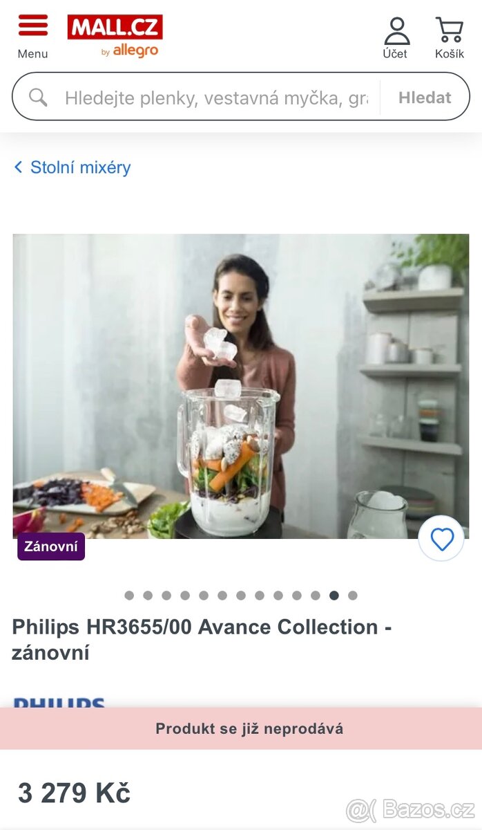 Výkonný stolní mixer philips - skleněná nadoba - 12