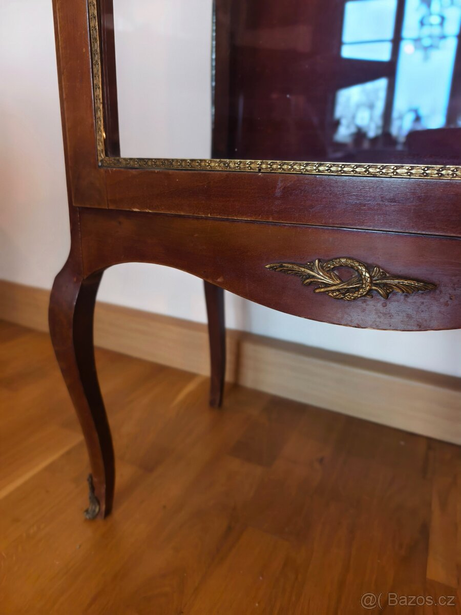 Mahagonový empírový skleník vitrína kabinet - 12