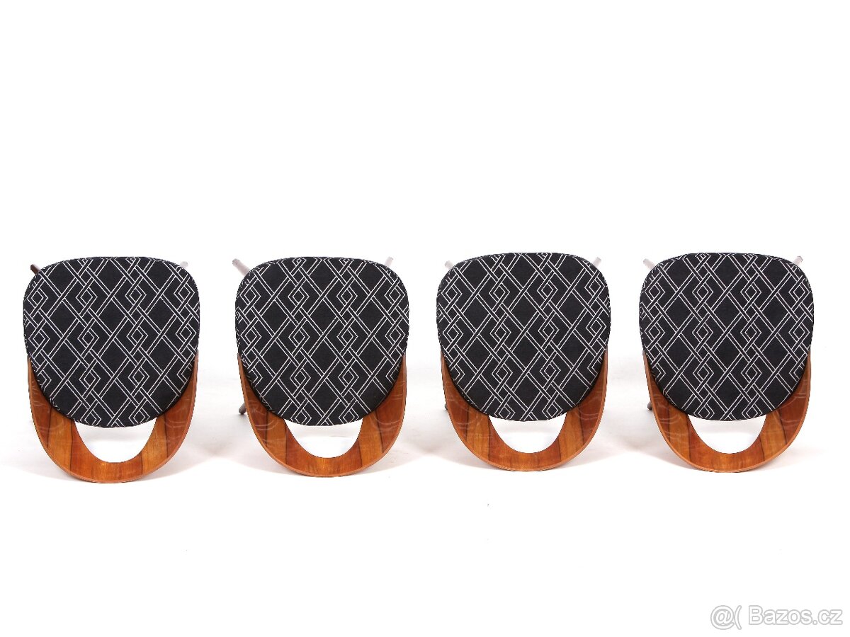 Designové retro židle po přečalounění, 4 ks - 12