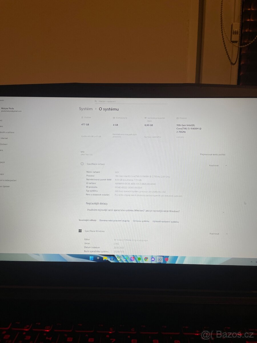 herní notebook MSI GF63 11SC - 12