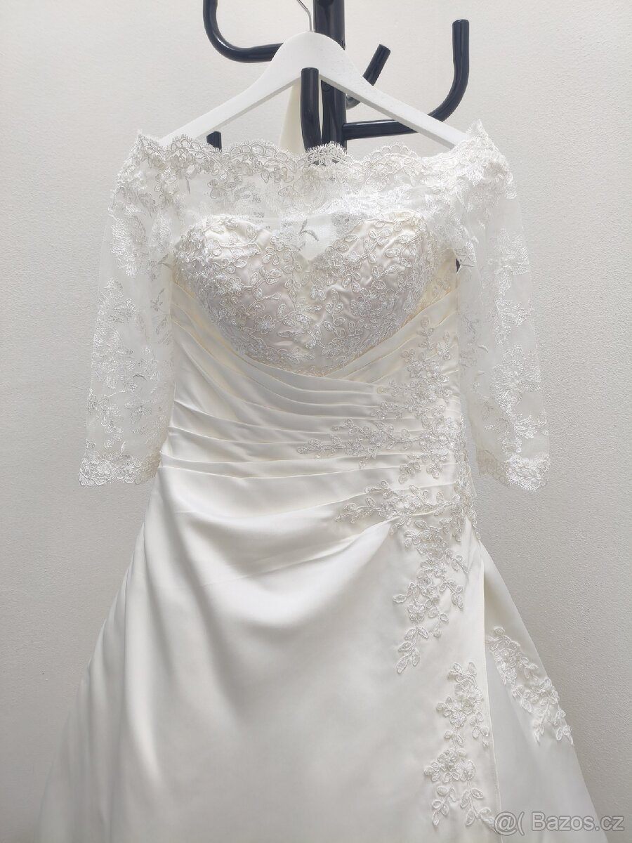 Svatební šaty s vlečkou vel. 36/38 - 12