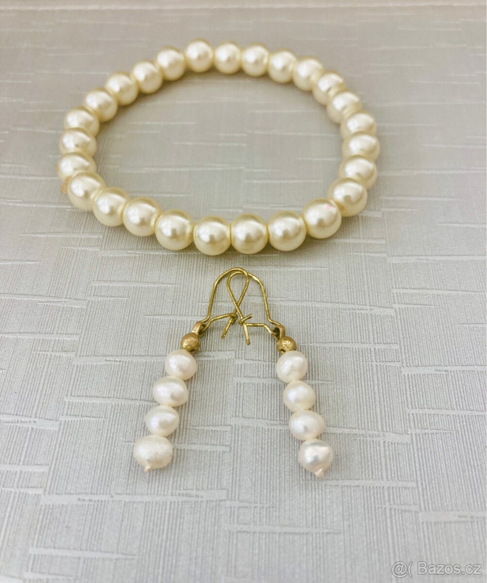 Soupravy bižuterie s perletí a kamínky - 12