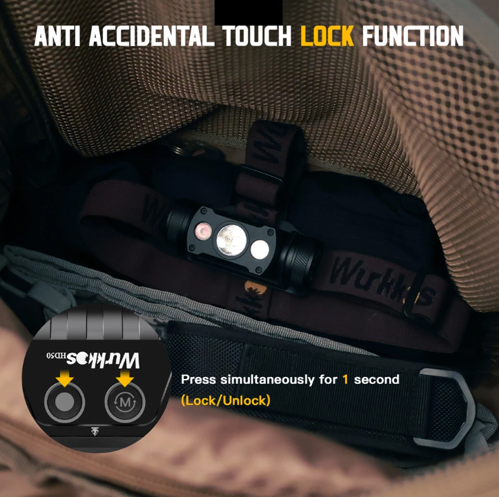 Čelovka Wurkkos HD50, LED, USB-C, 4000L, 5000mAh PECKA - 12