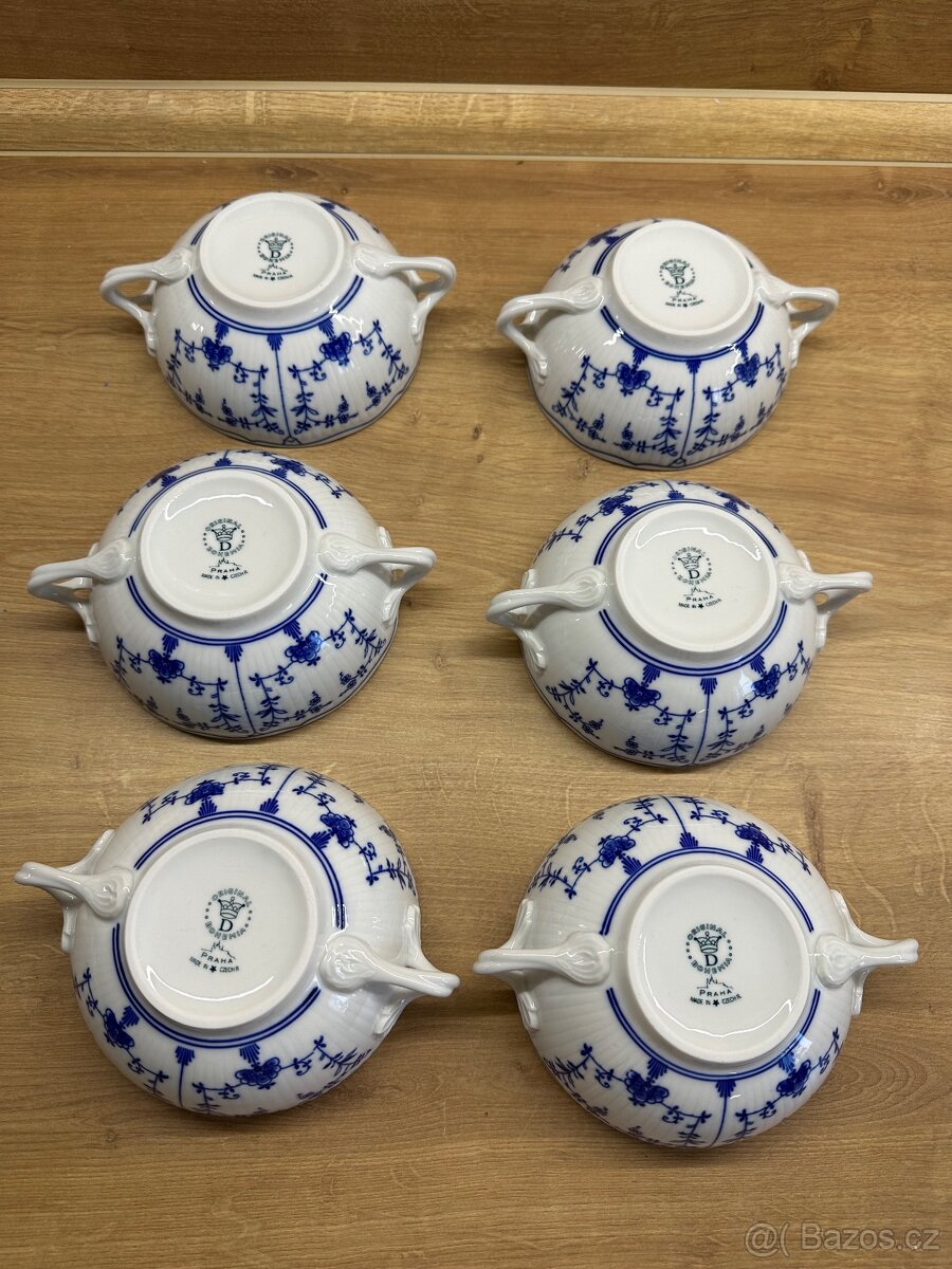 Cela sada 6 kus Šálek Praha na polévku s 2 uchy, Cibulak - 12