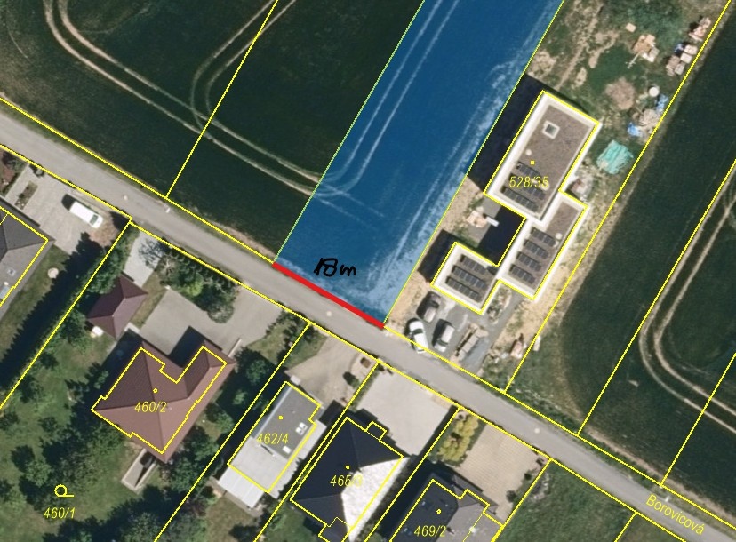 Stavební pozemek 2752 m2 (18x153) Zlín - Velíková - 12