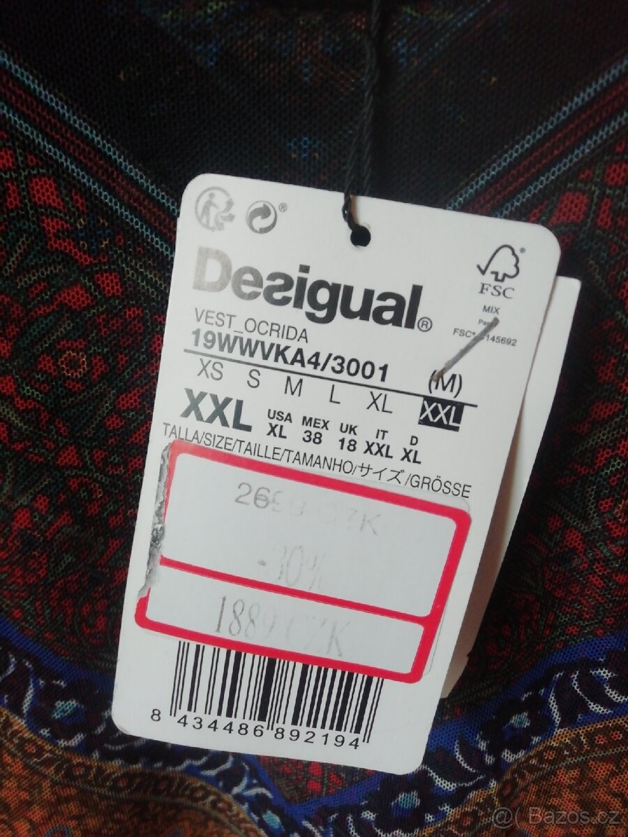 Znač.překrásné šifon.šaty nové s volány,Desigual, Xxl, menší - 12