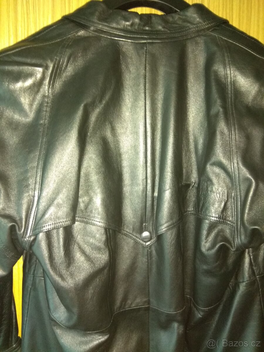 Dámský dlouhý kožený kabát - 12