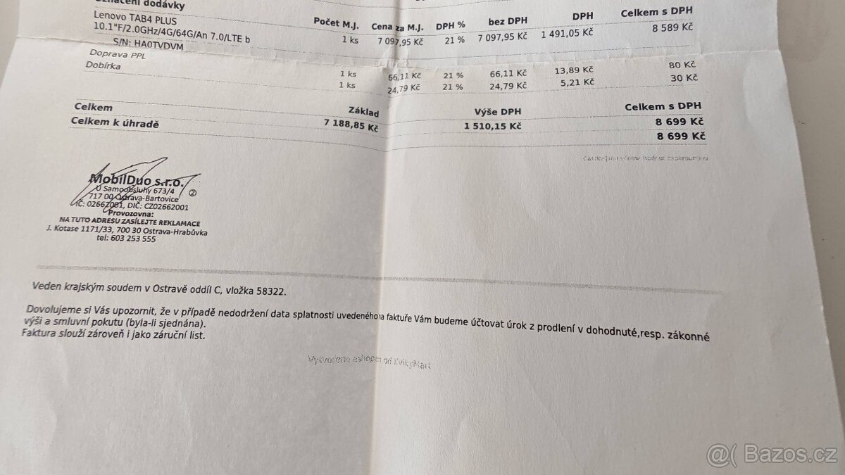 Tablet LENOVO TAB 4 10 PLUS - 12