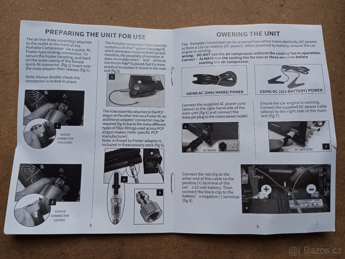 PCP kompresor 300 bar s auto-stop, 12V/230V - 12