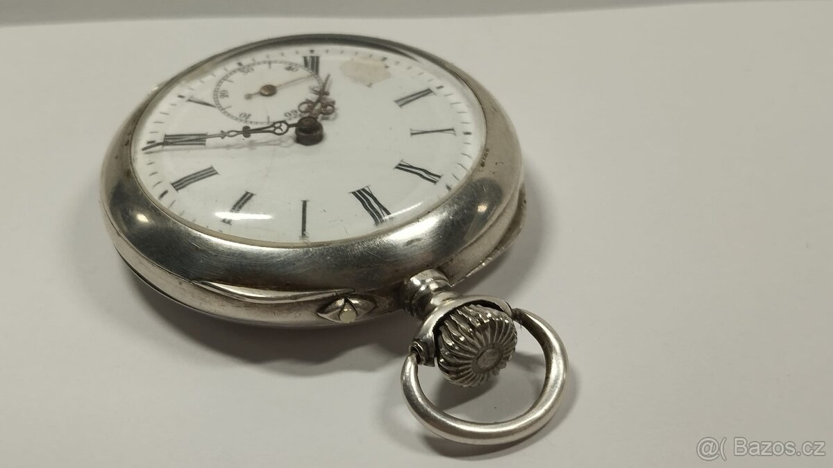 Staré stříbrné kapesní hodinky, stříbro, ag, zasiláme ihned - 12